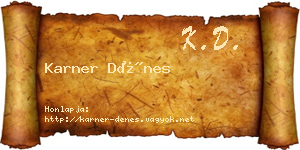 Karner Dénes névjegykártya