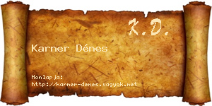 Karner Dénes névjegykártya